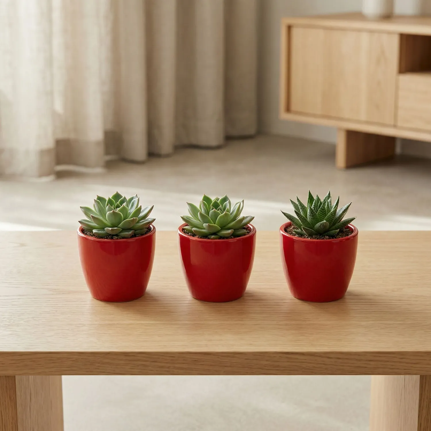 Urbanjungl Love in Red pot Boule rood 6 cm keramiek