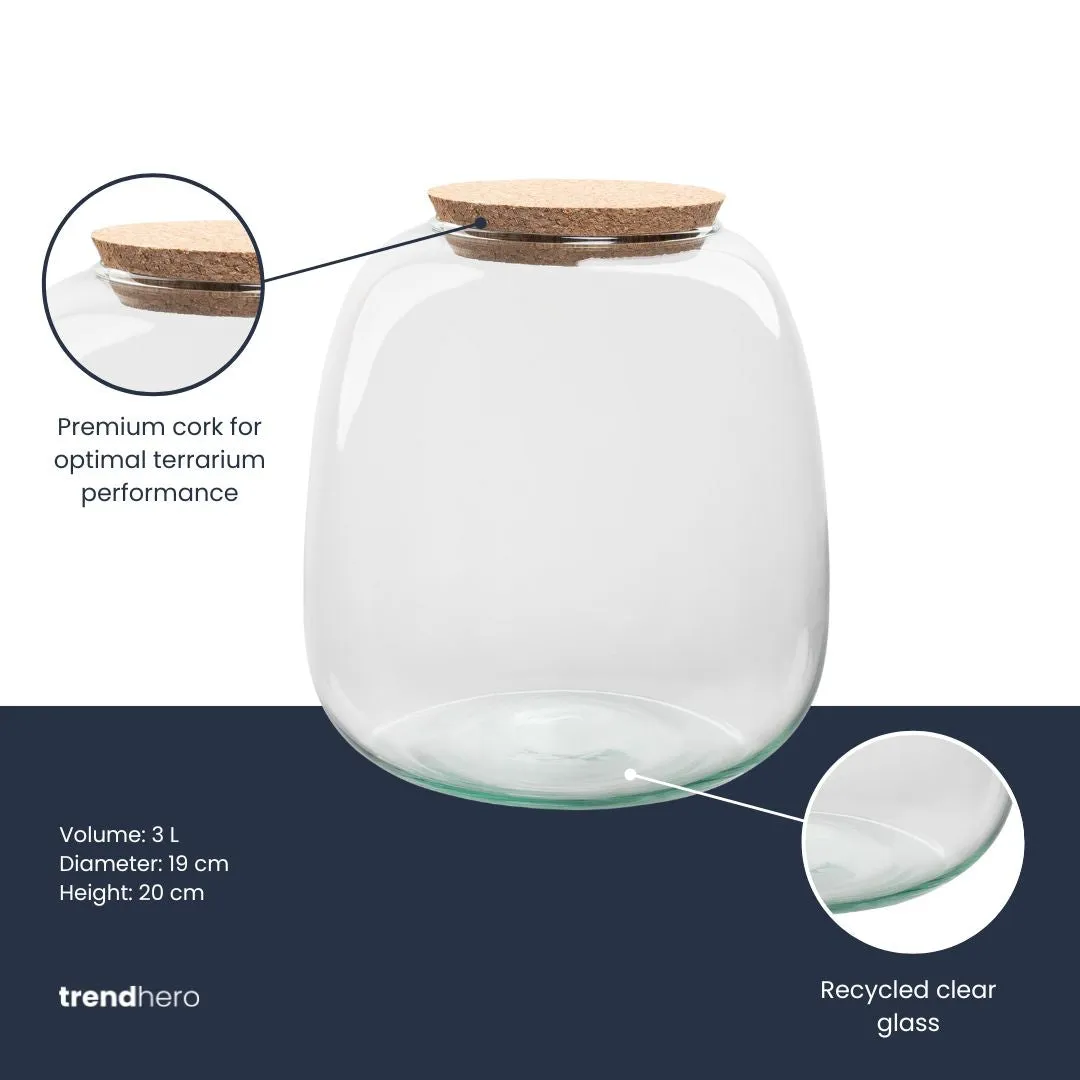 Urbanjungl Emma Mini terrarium fles met kurk 3 liter