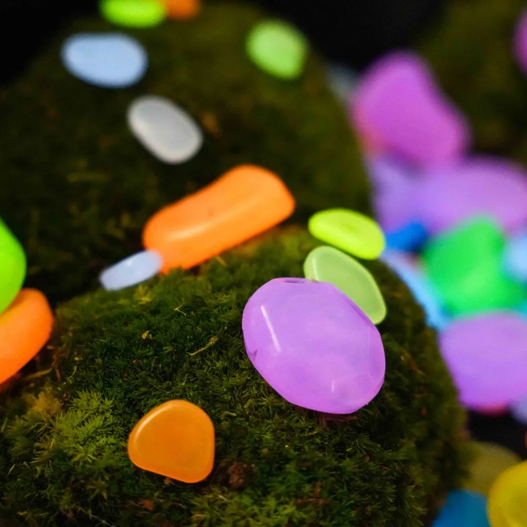 Urbanjungl Glow Stones decoratiesteentjes multicolor 100 st 1-2 cm