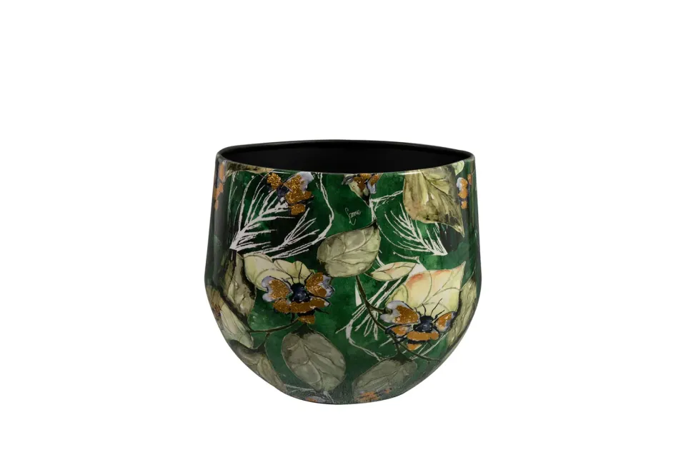 Lammie Bee Green D24 H21 bloempot groen metaal