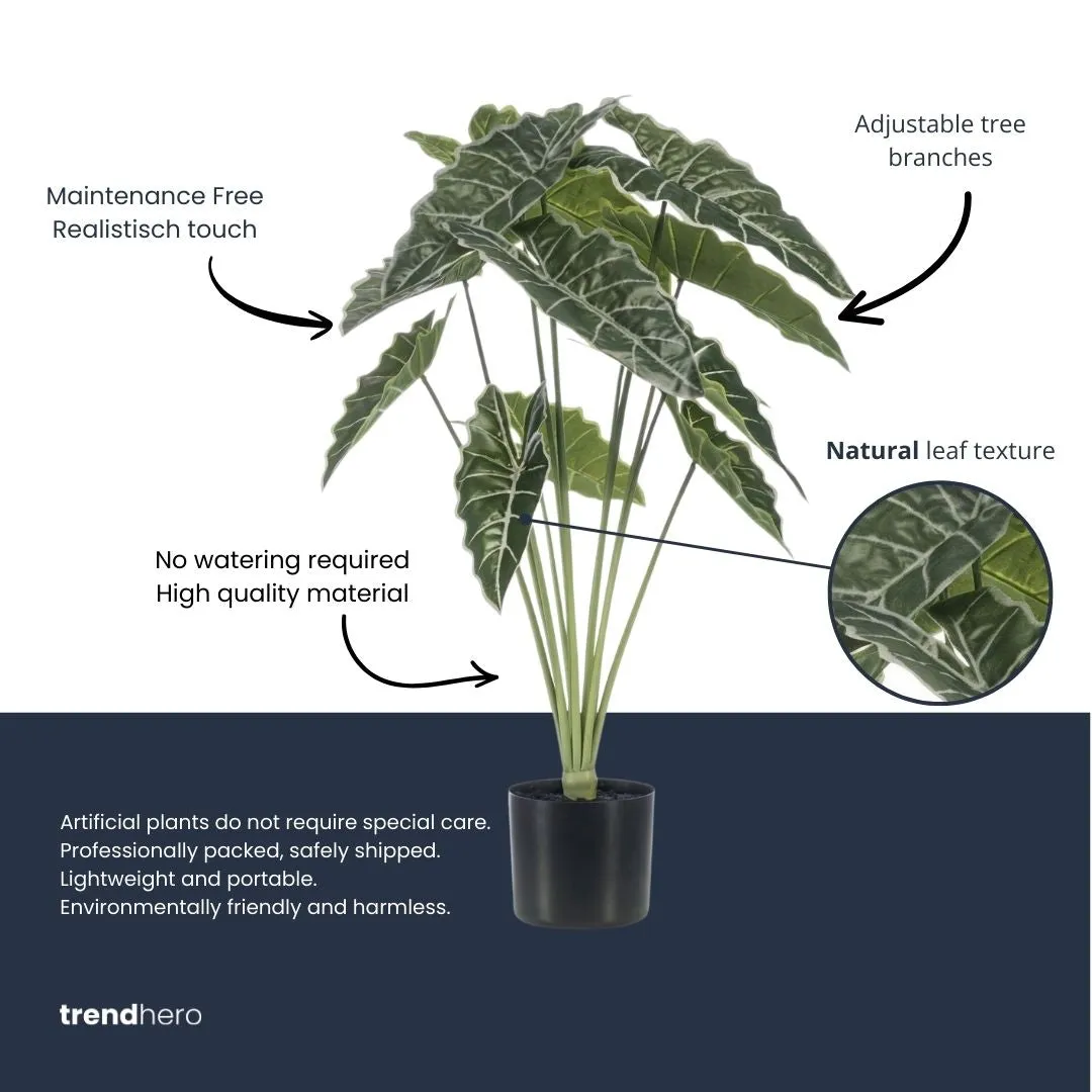 Urbanjungl Alocasia kunstplant 80 cm groen realistisch