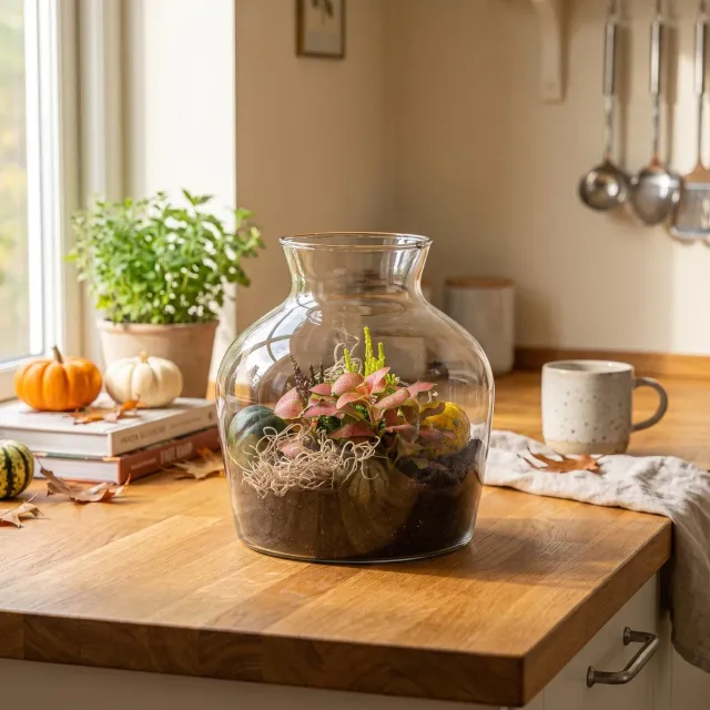 Little Joe Autumn terrarium DIY-kit Ø 20 cm met pompoen