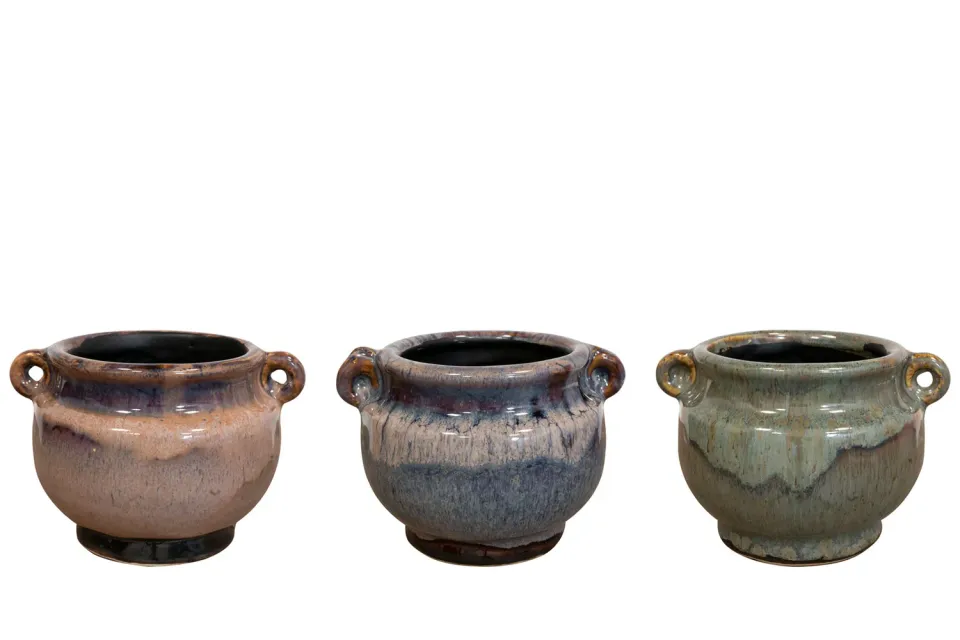 Tuincentrum Heerdink Torben bloempot set 3 kleuren terracotta glazuur