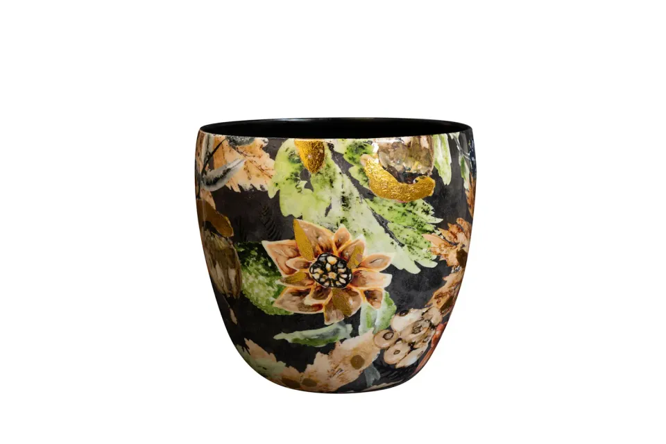 TS Collection Berry Blue bloempot D17 H15 bessenprint