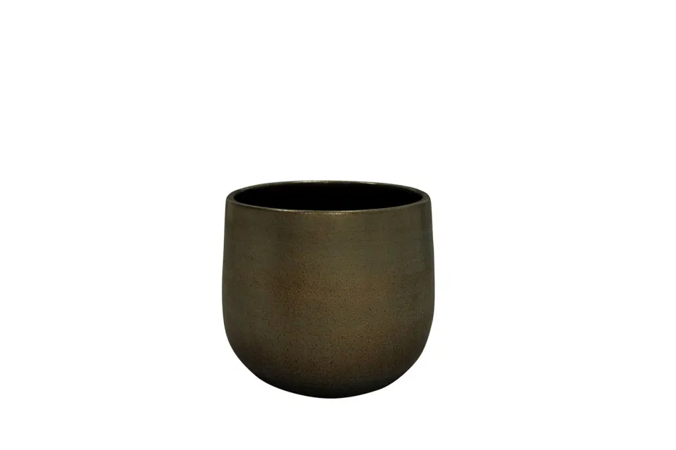 Esra bloempot shiny green D15 H13 keramiek