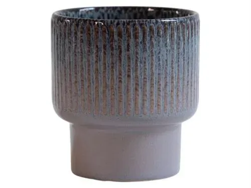 Urbanjungl Midnight Ribbed plantenpot blauw 24,5 cm