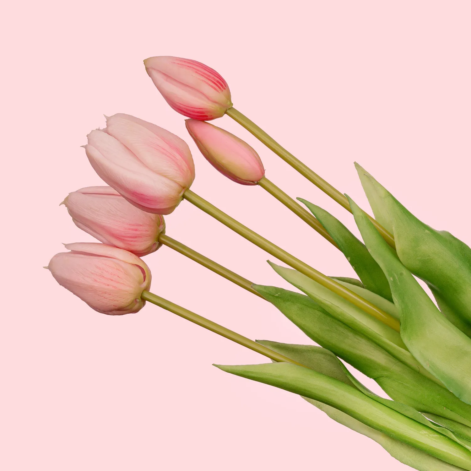 Urbanjungl Real Touch tulpen 10 stuks wit-groen 42 cm