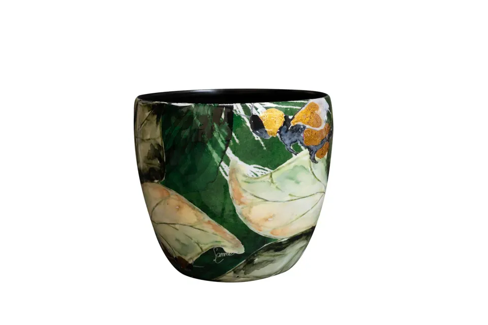 Lammie Bee bloempot green D17 H15 goud