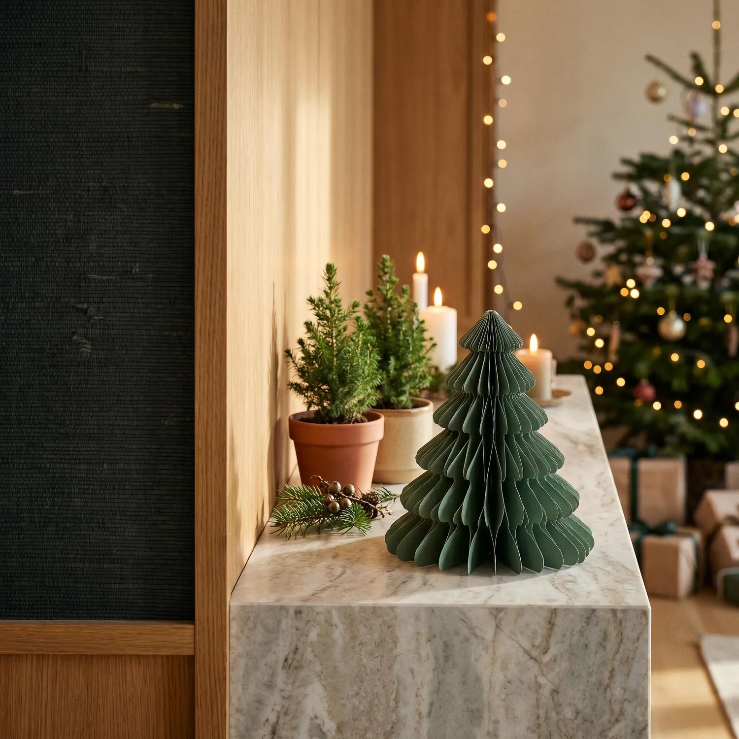 Urbanjungl Papierboom Groen Papieren Kerstboom 4 Stuks