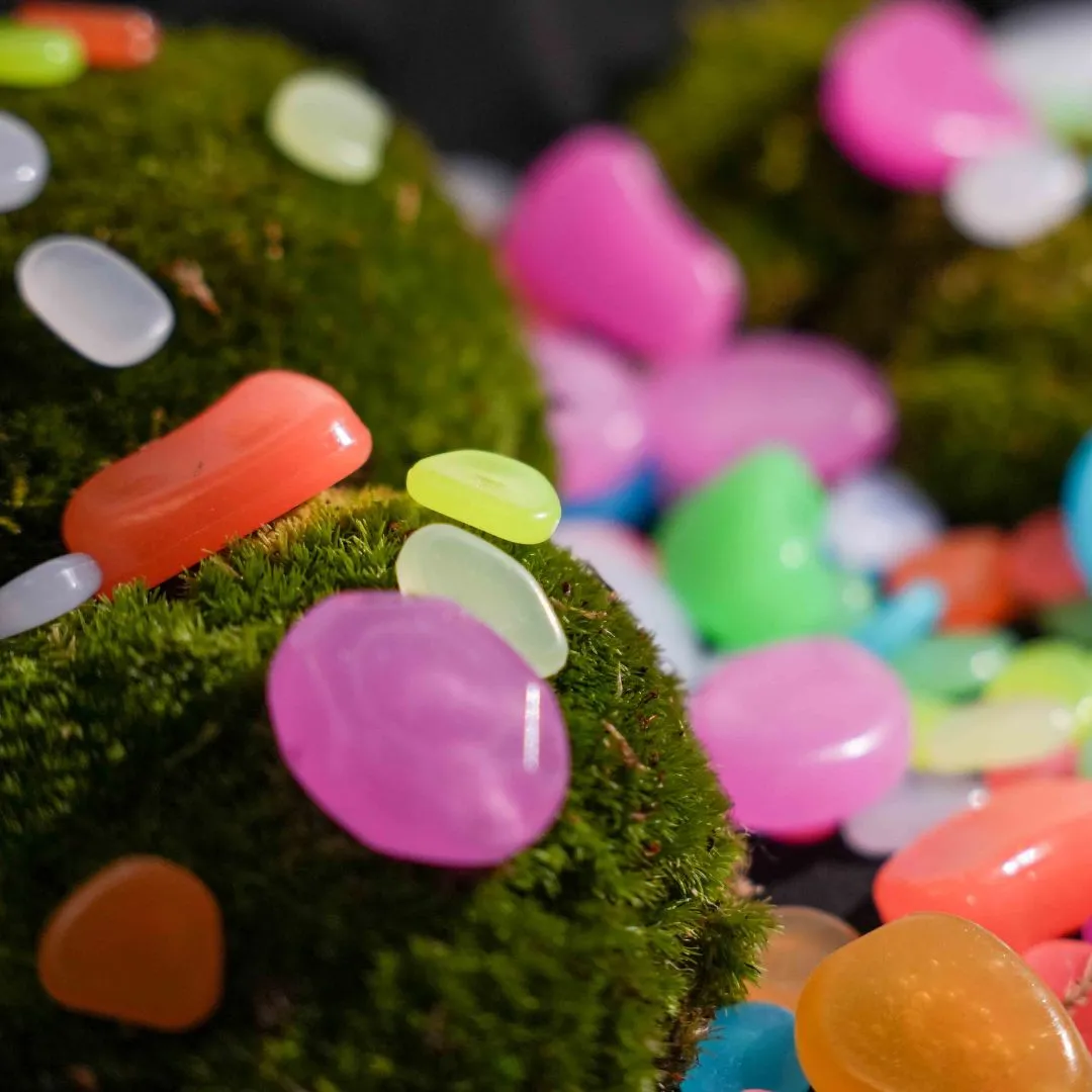 Urbanjungl Glow Stones decoratiesteentjes multicolor 100 st 1-2 cm