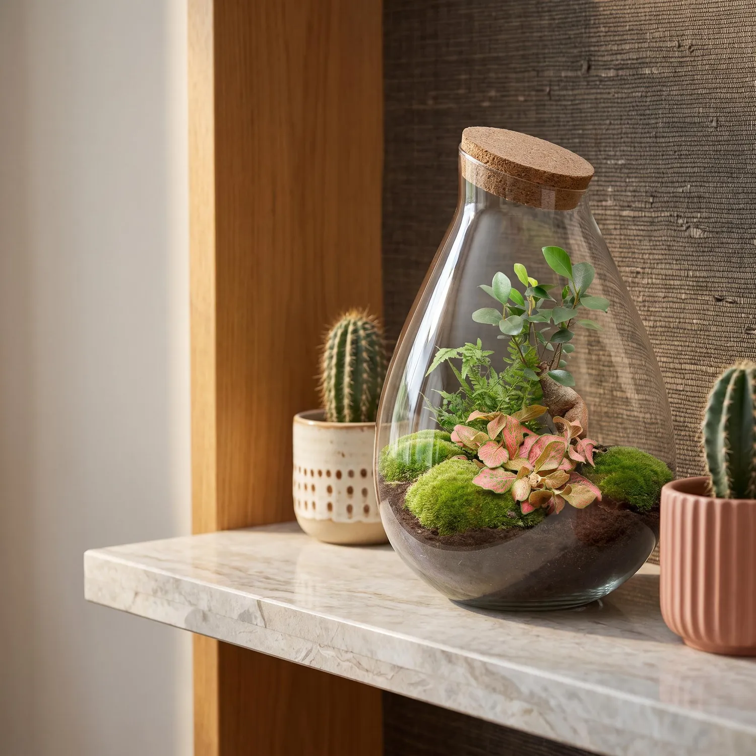 Urbanjungl Drop XL Rood terrarium Ø 24 cm DIY kit gesloten