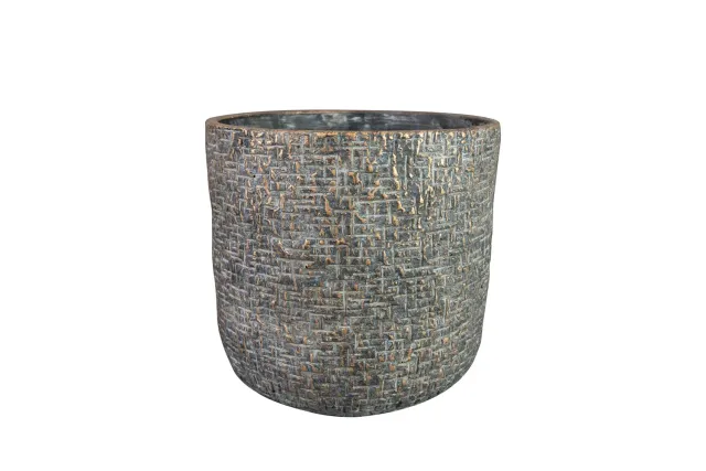 Maxim Shiny Earth bloempot D22 H20 cement goud