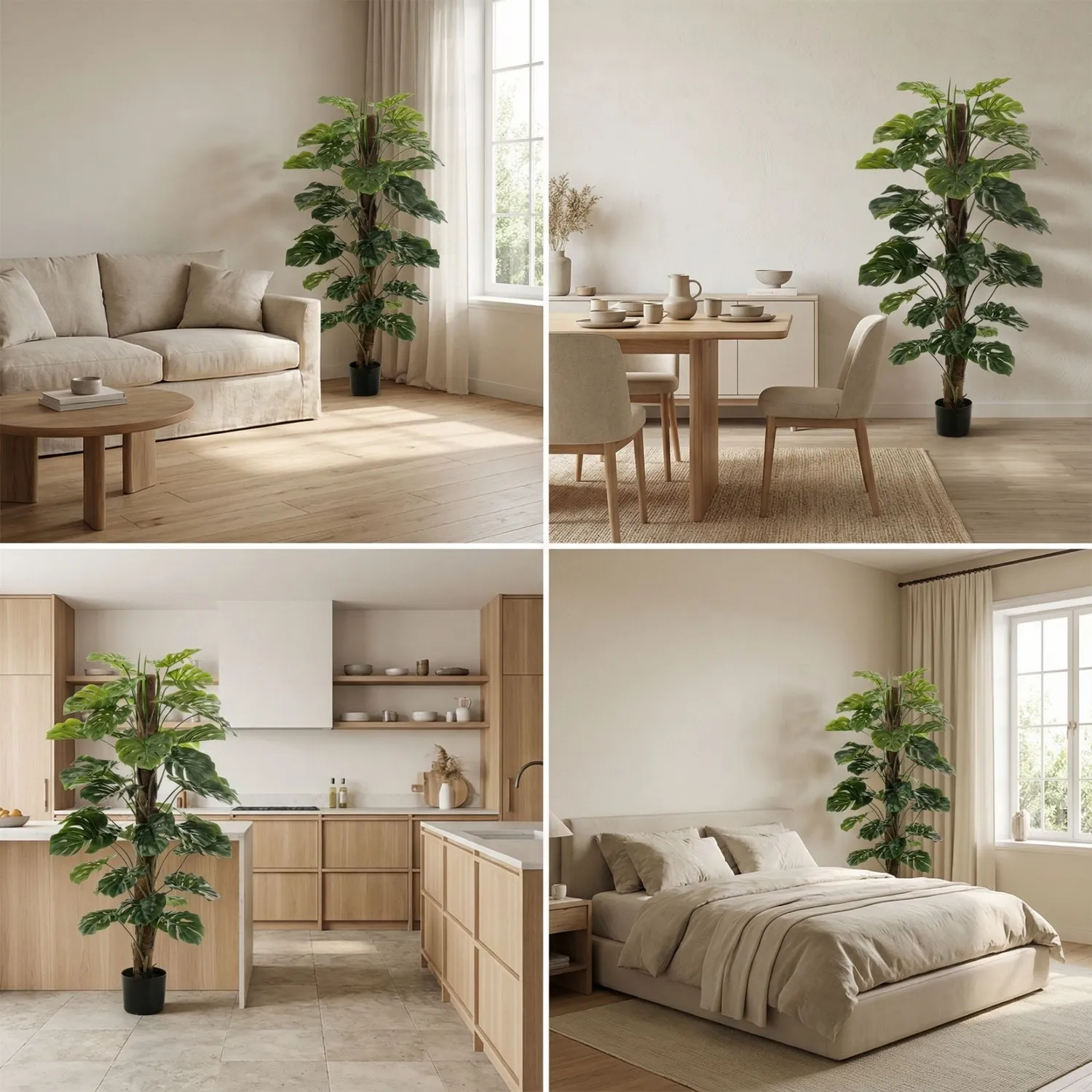 Urbanjungl Monstera kunstplant aan stok 150 cm