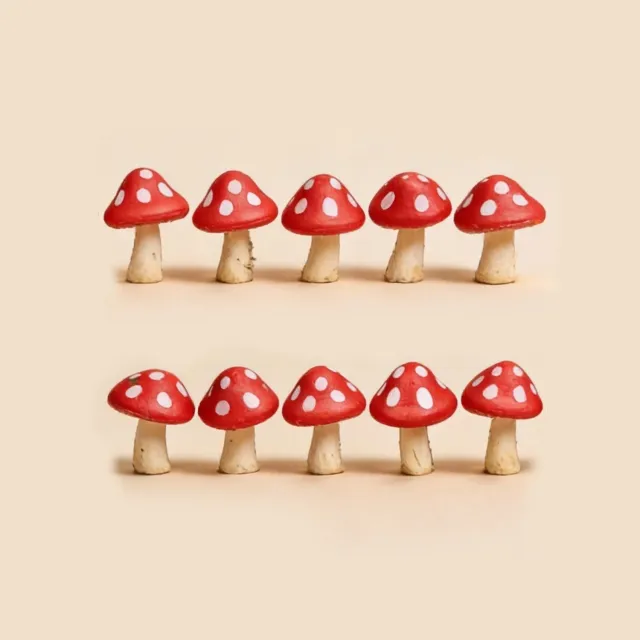Urbanjungl Paddenpad mini paddenstoelen rood 10 stuks 2 cm