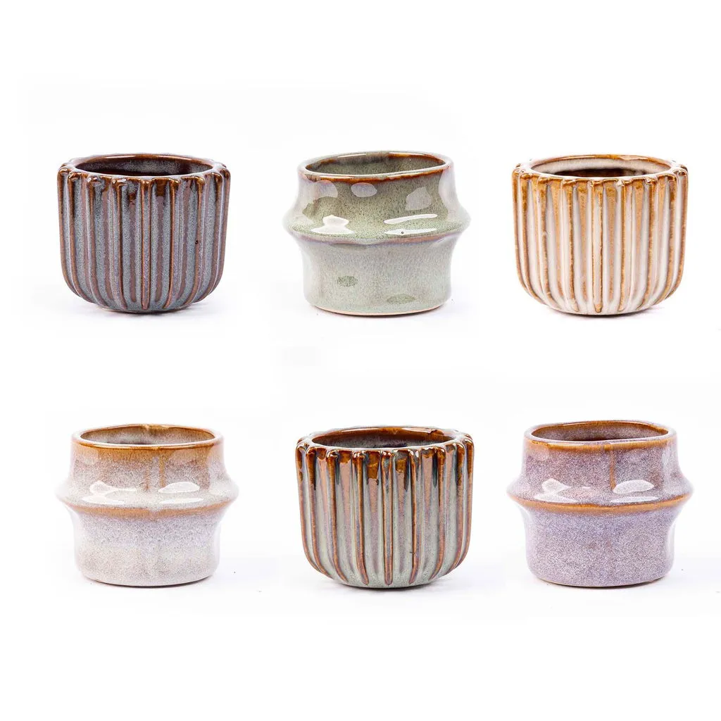 Urbanjungl Barcelona mini potjes set 6 keramiek