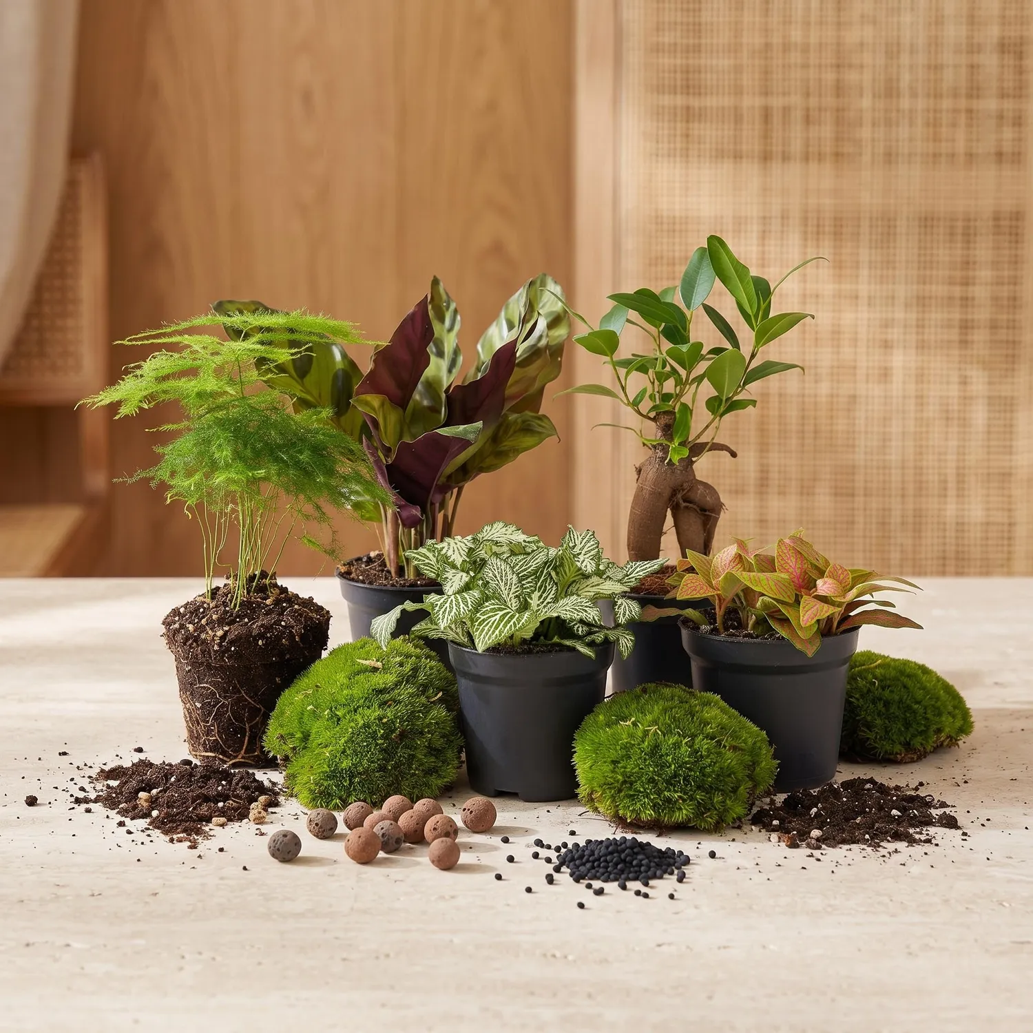 Urbanjungl Terrarium Startpakket 5 planten L/XL met mos