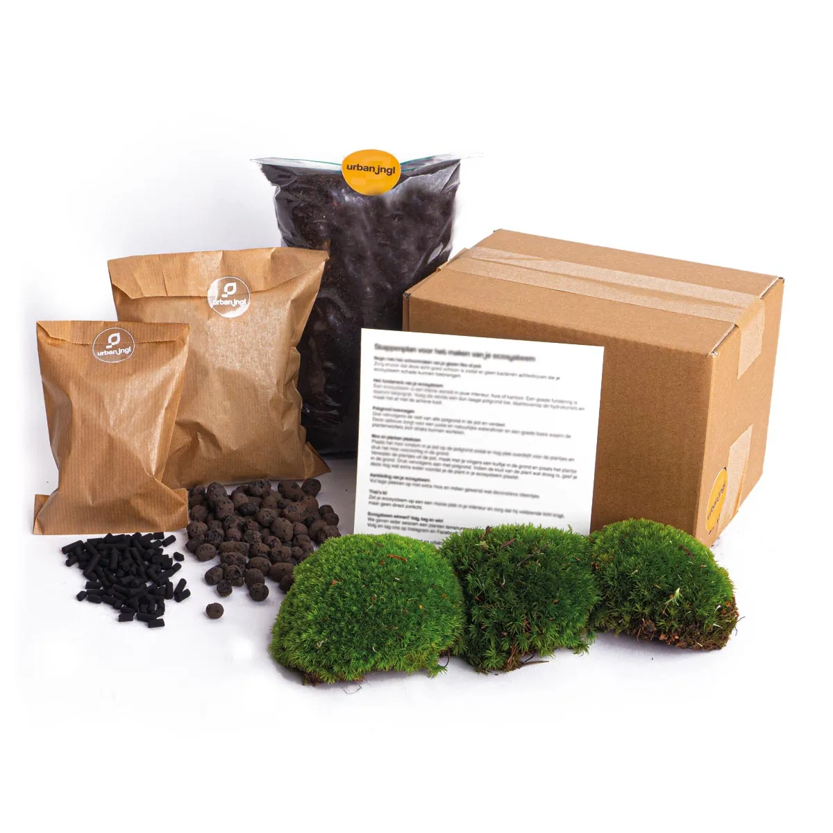 Urbanjungl terrarium navulling startpakket L/XL zonder planten