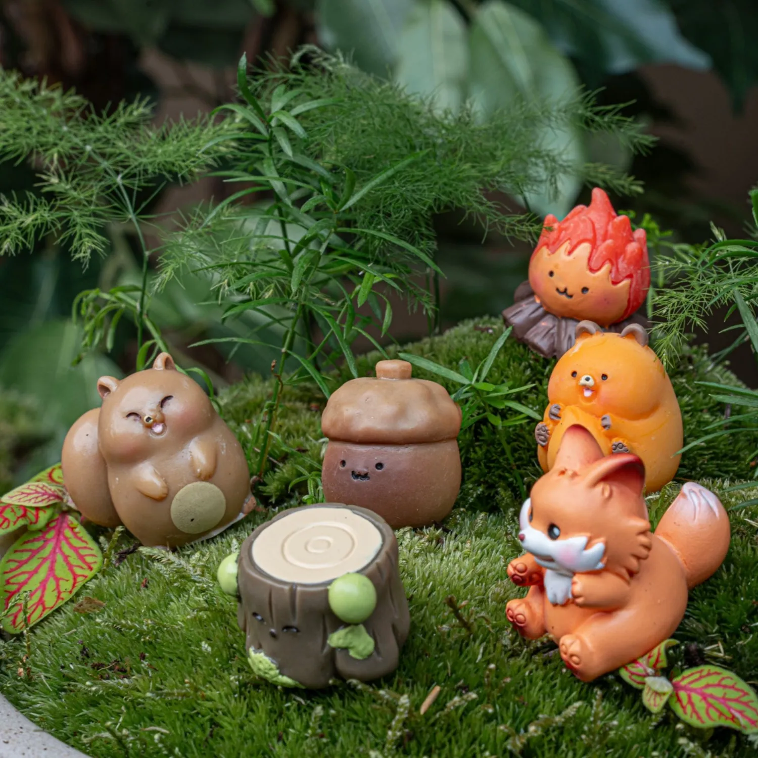 Urbanjungl Forest Friends miniatuur figuren 6 stuks herfst