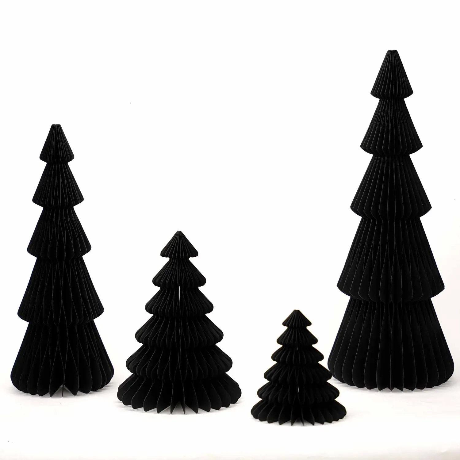 Urbanjungl Papieren boom zwart kerstset 4 stuks