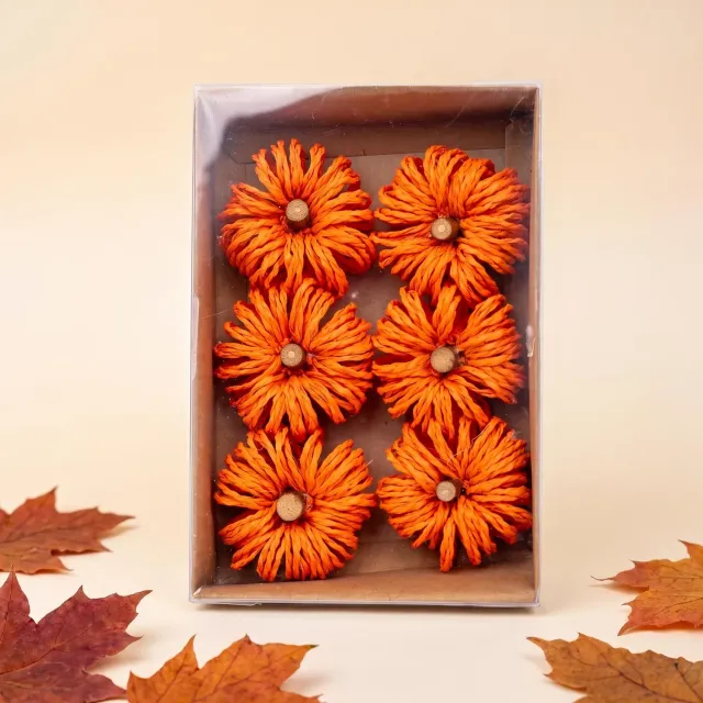 Urbanjungl Deco pompoenen oranje Ø 4 cm 6 stuks