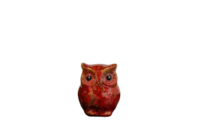 TS Collection Owl bloempot uil rood D6 H7 geglazuurd