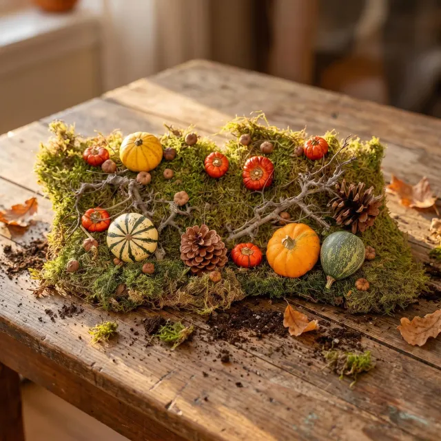 Urbanjungl Herfst deco set echte pompoenen Ø 6 cm natuurlijk