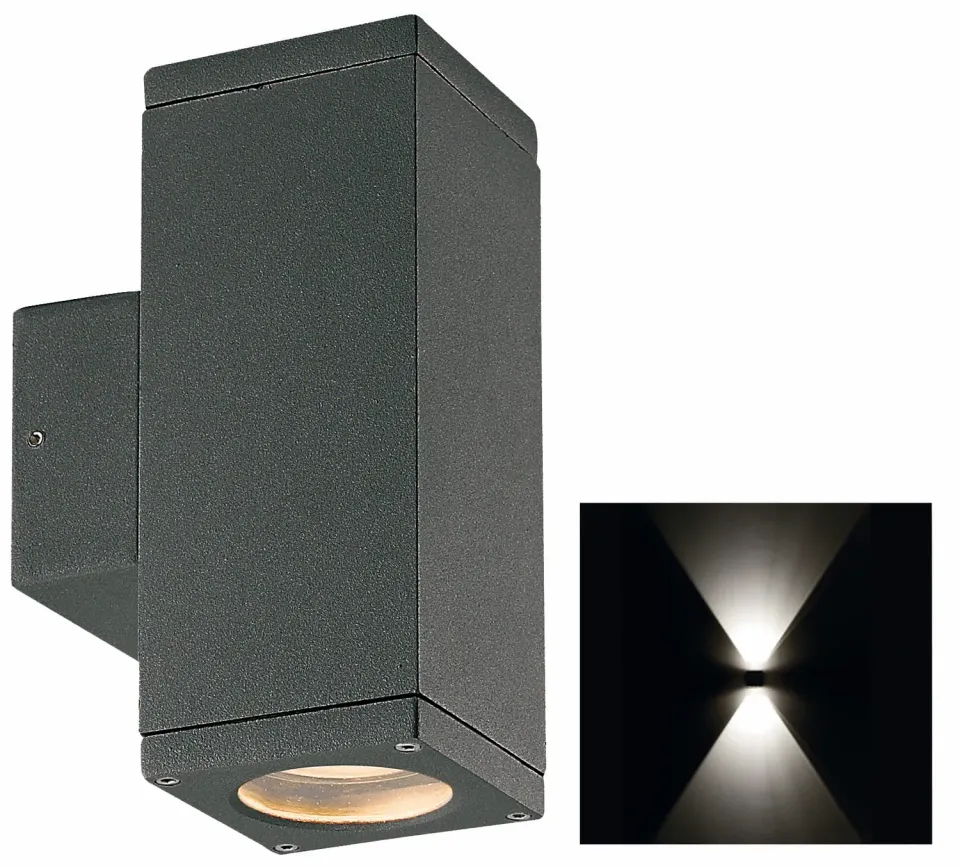 Finmotion gevelspot up-down antraciet 2x GU10