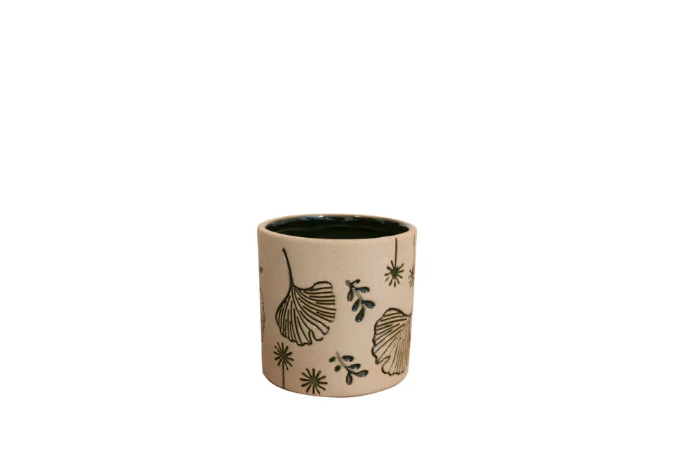 TS Collection Cena bloempot groen D8 H8 keramiek