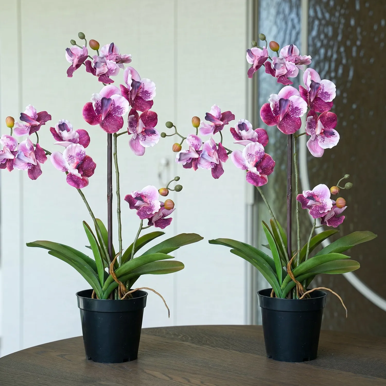 Urbanjungl Vanda roze kunstplanten 2 stuks in pot