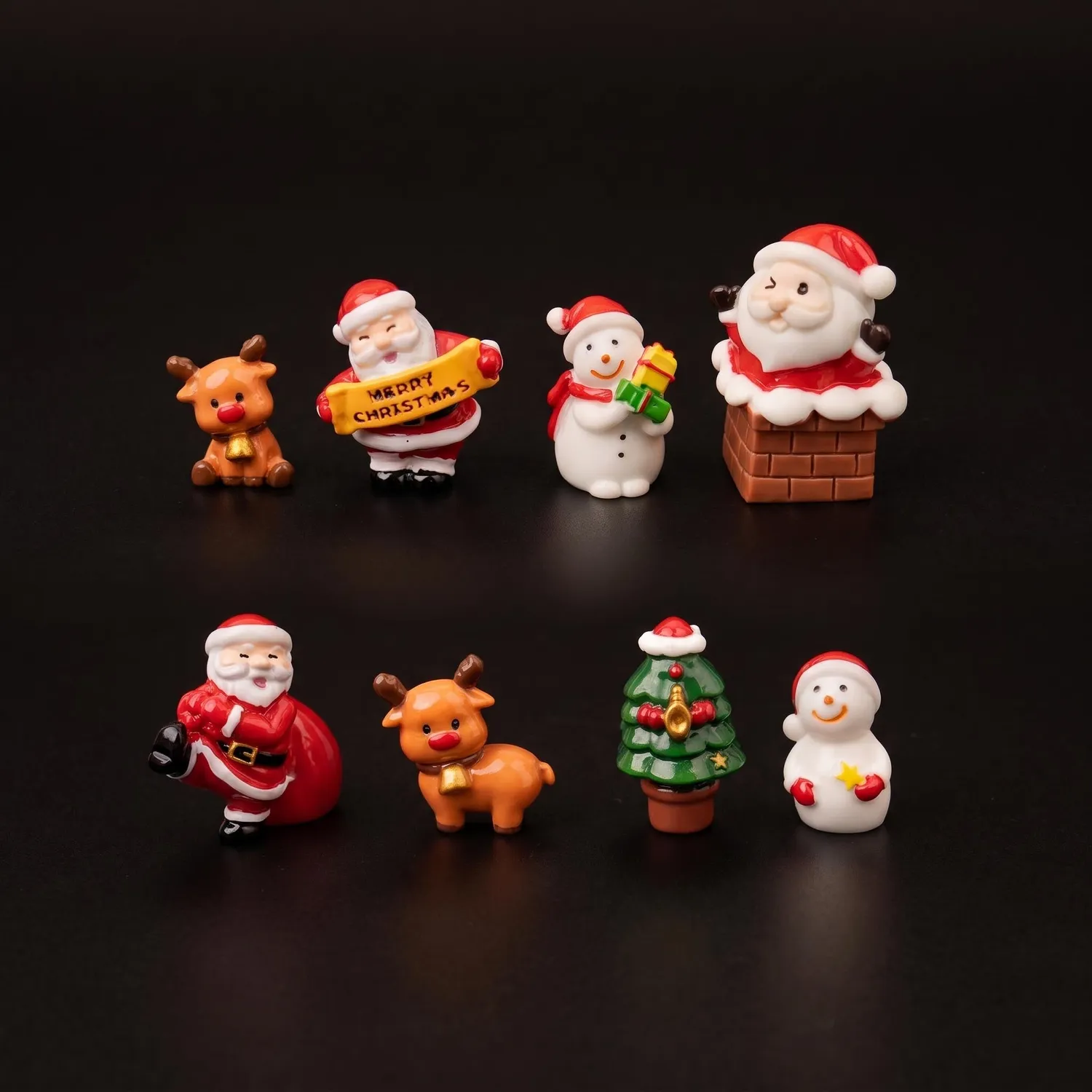 Urbanjungl Christmas Friends kerstfiguurtjes 8 stuks 2-5 cm