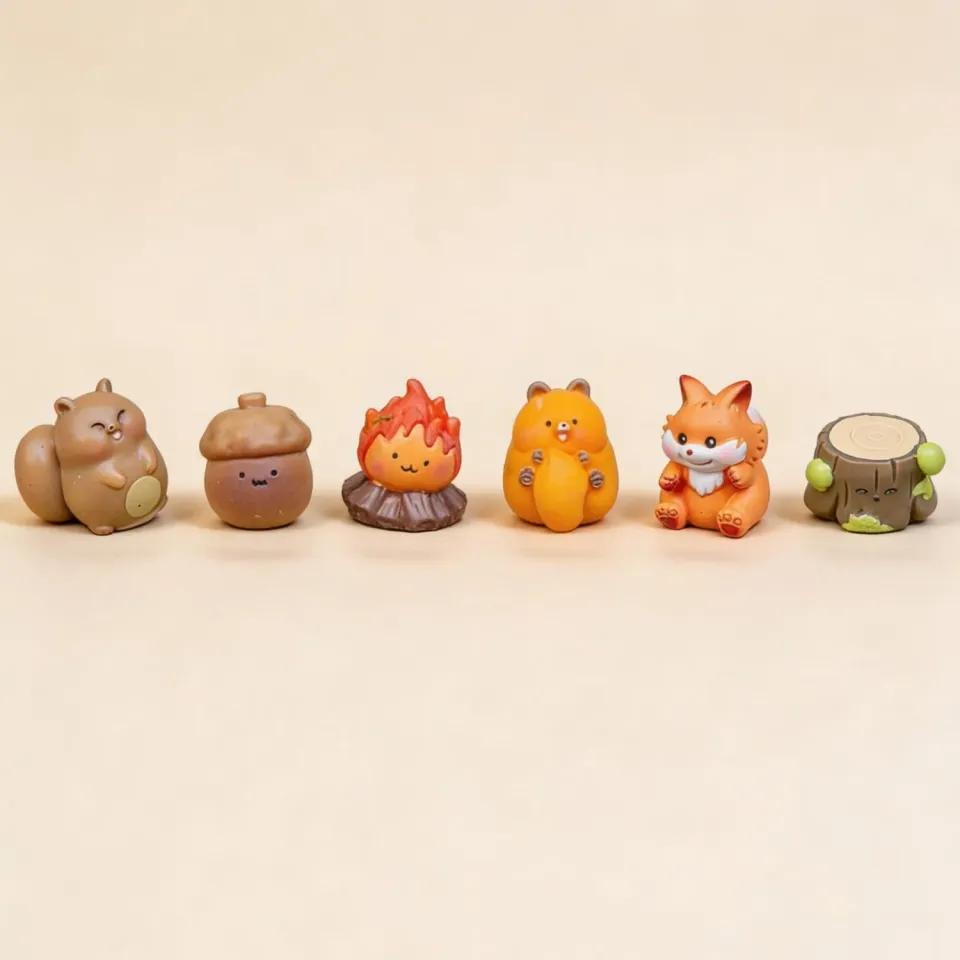 Urbanjungl Forest Friends miniatuur figuren 6 stuks herfst
