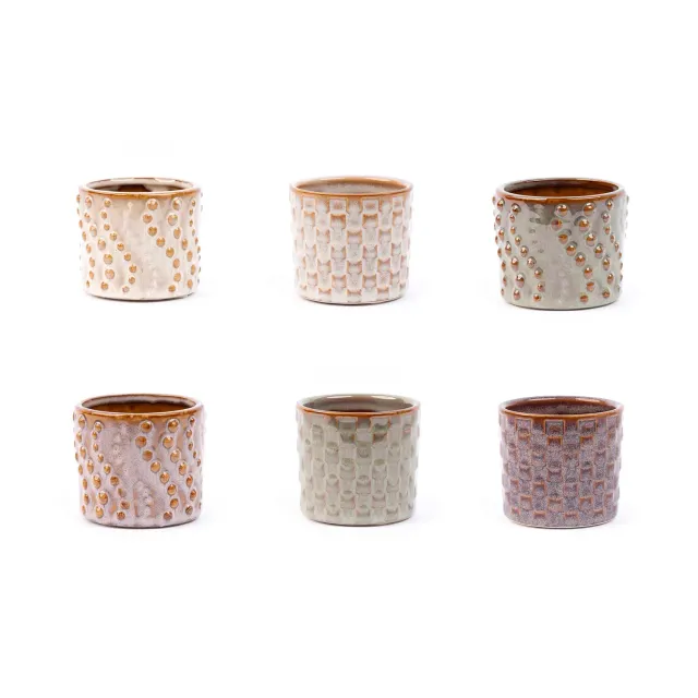 Urbanjungl Madrid mini pot set 6 keramiek 7,2 cm