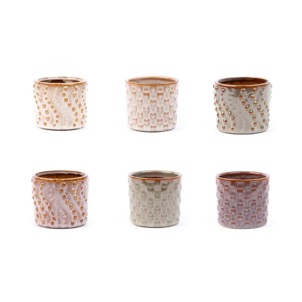 Urbanjungl Madrid mini pot set 6 keramiek 7,2 cm