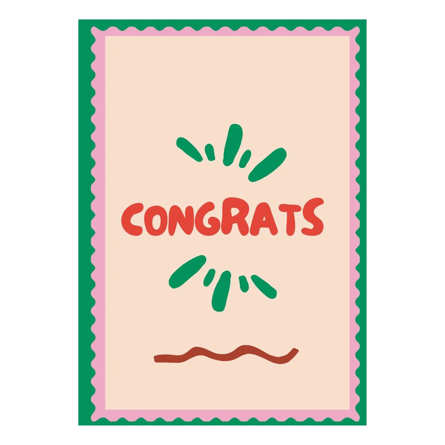 Urbanjungl Congrats wenskaart A6 gevouwen mat karton