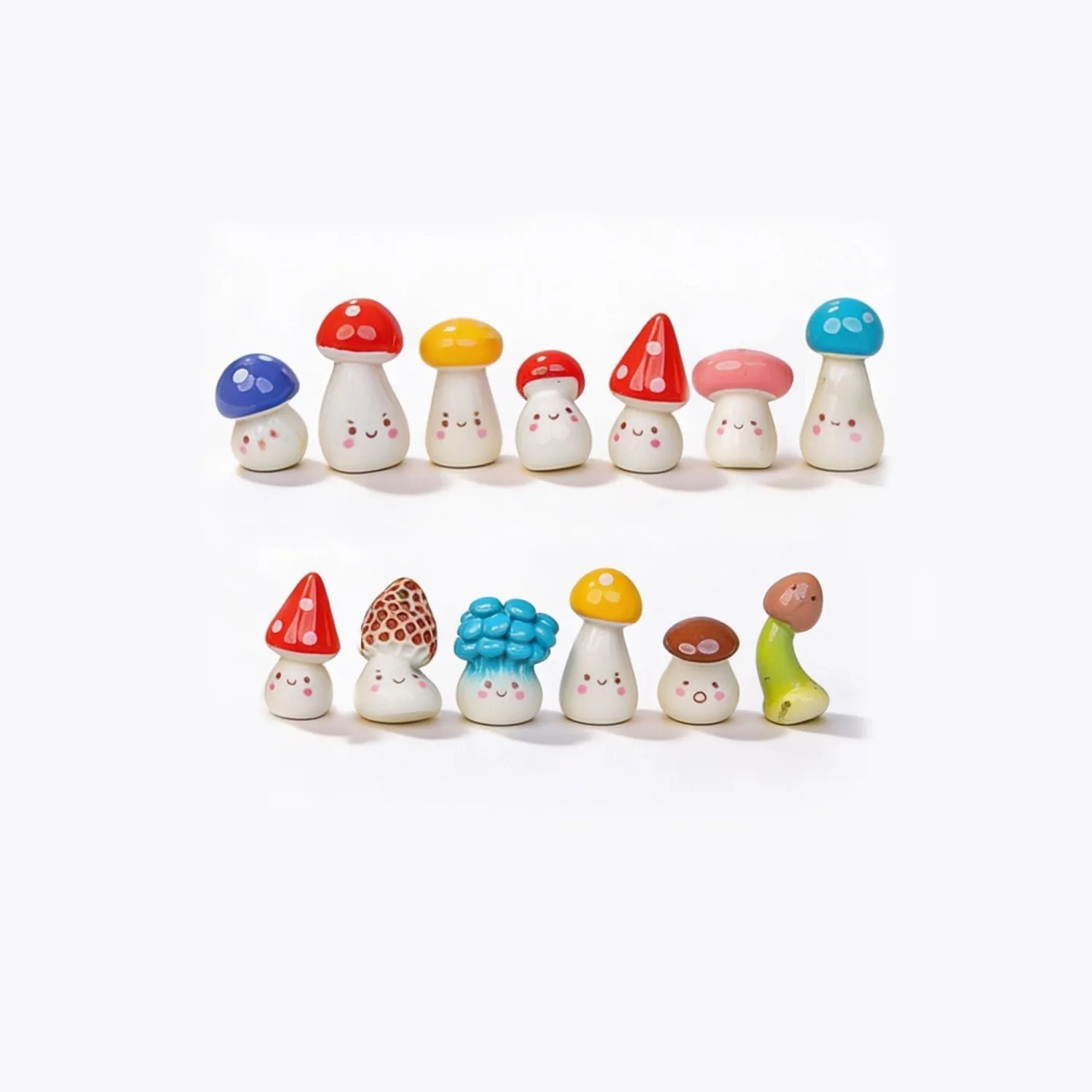 Urbanjungl Zwammenfeest paddenstoel figuurtjes 13 stuks 2 cm