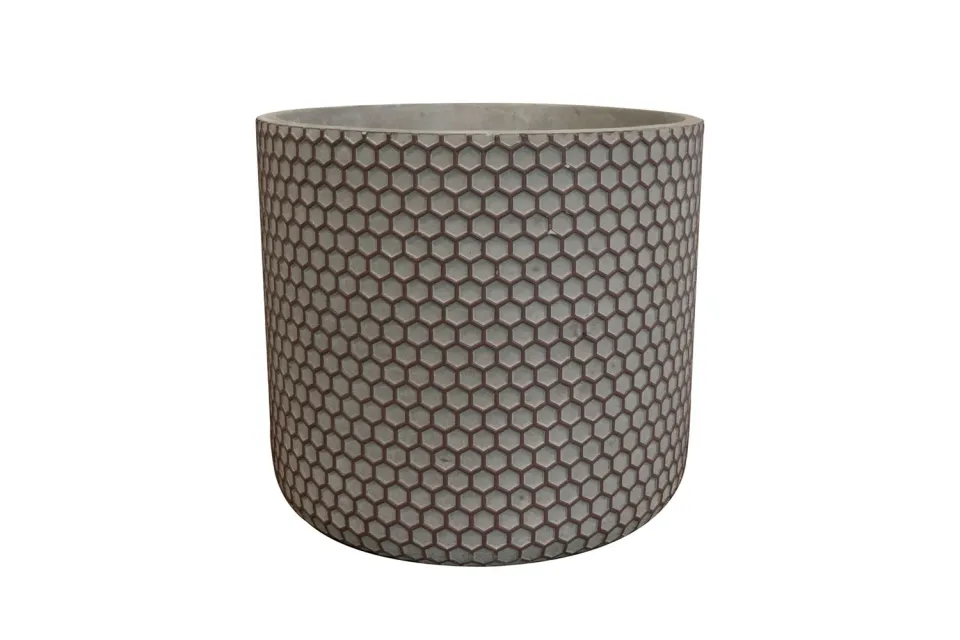 TS Collection Bernt bloempot shiny black D21 H19 cement