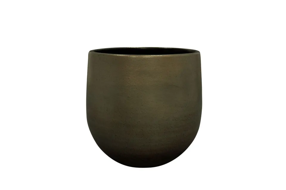Tuincentrum Heerdink Esra Bloempot shiny green D22 H20 keramiek