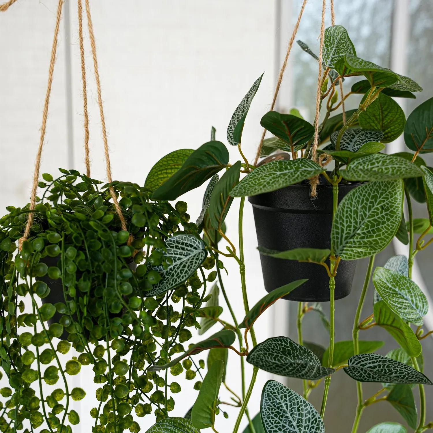 Urbanjungl hangplanten kunst 2 stuks pot met touw