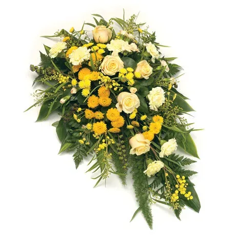 Planten & Zo Geel rouwarrangement met rozen