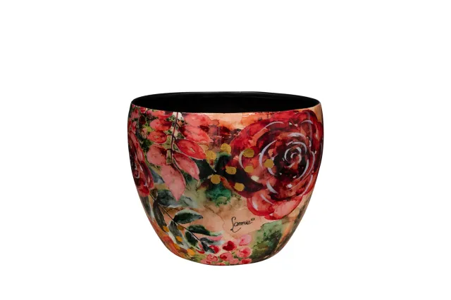 Designed by Lammie Rose Rouge bloempot rood D21 H16