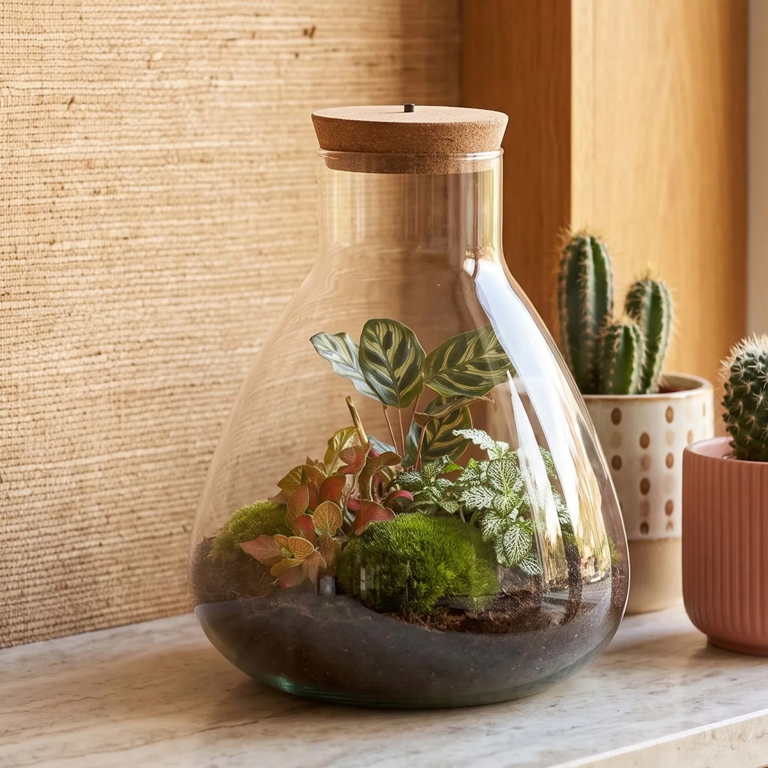Urbanjungl Sam Calathea planten terrarium kit 30 cm met licht