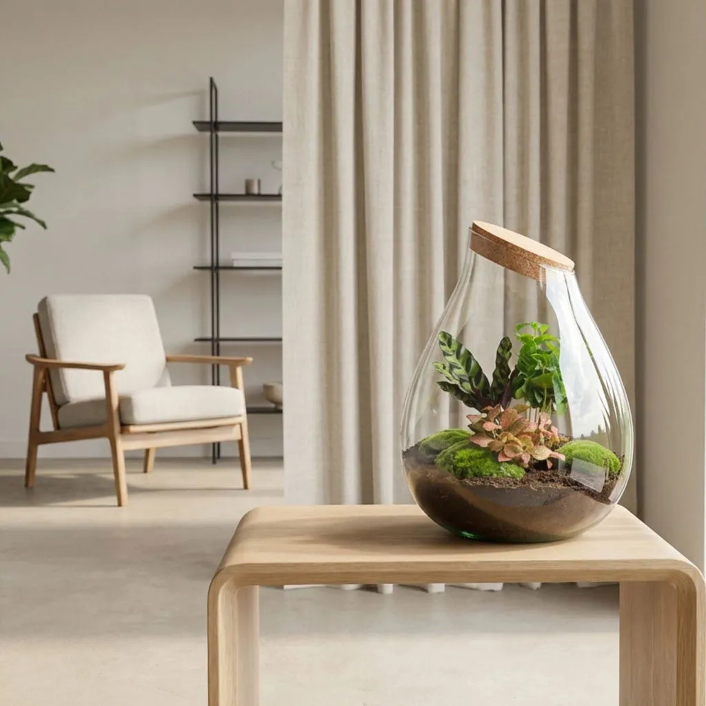 Urbanjungl Drop XXL Rood terrarium DIY kit met kurk Ø34 cm