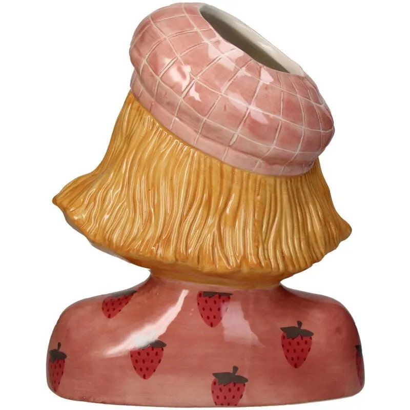Urbanjungl Vaas Meisje aardbei roze aardewerk 24 cm