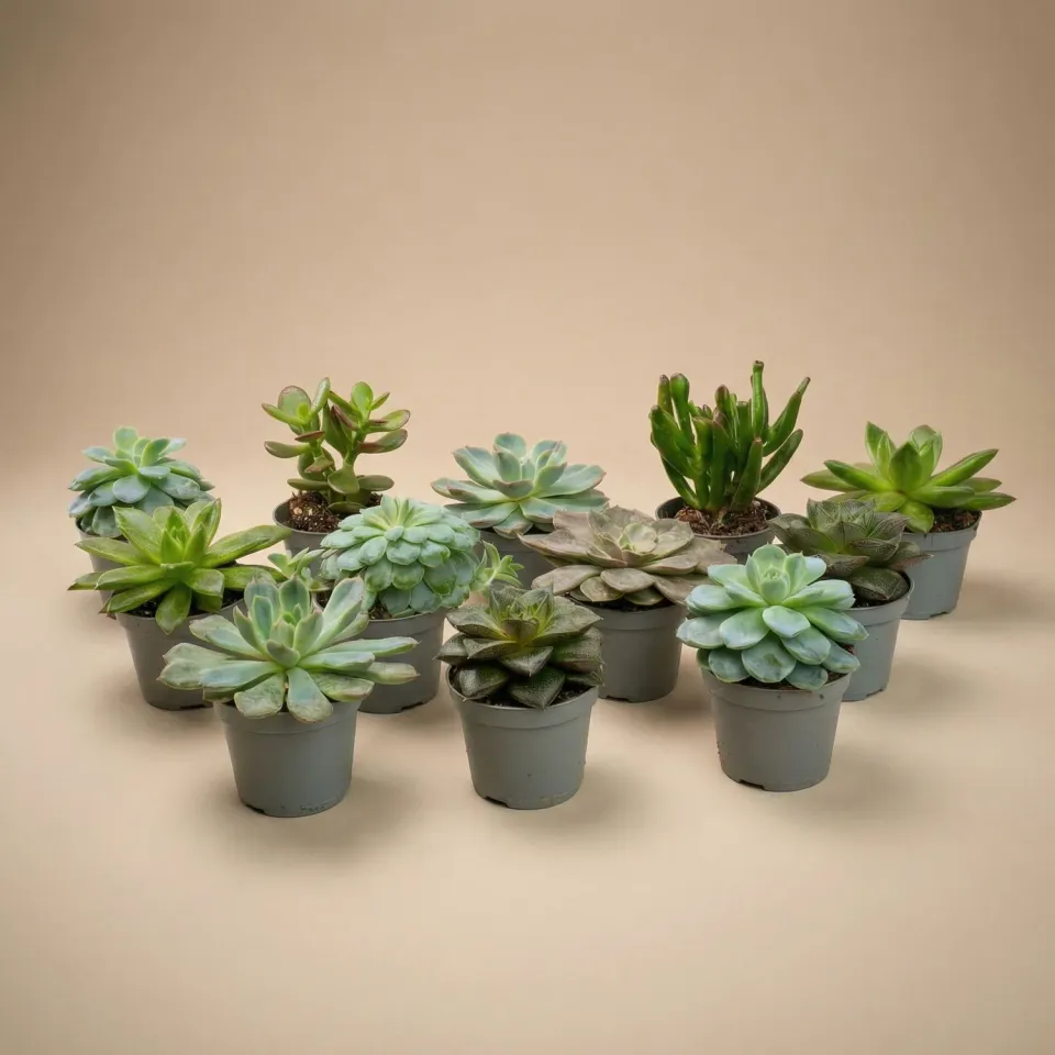 Urbanjungl Succulenten mix vetplantjes 12x 6cm pot weinig water
