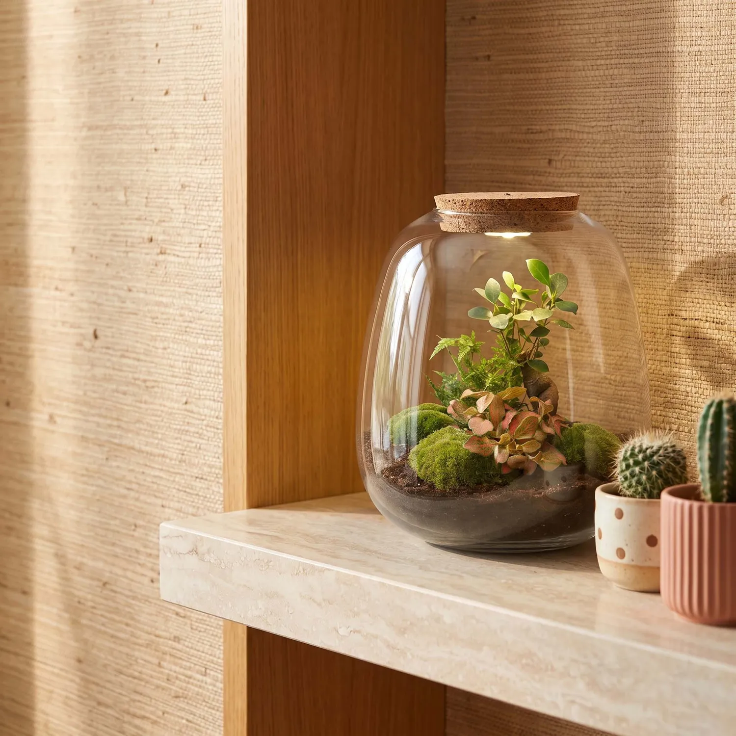 Urbanjungl Emma Bonsai Red terrarium met licht Ø 23 cm