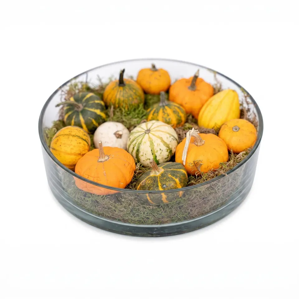 Urbanjungl Herfstschaal pompoen groot glas 29 cm 13 stuks
