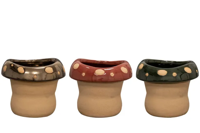 TS Collection Funghi bloempot D14 H11 keramiek