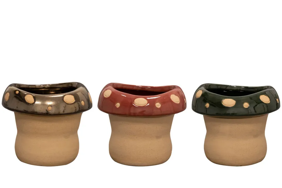 TS Collection Funghi bloempot D14 H11 keramiek
