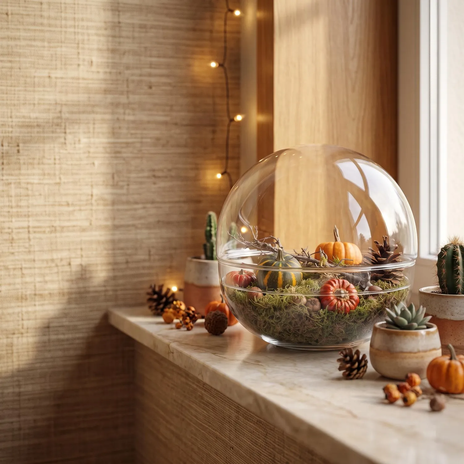 Urbanjungl Dome XL herfst terrarium stolp 28 cm deco kit