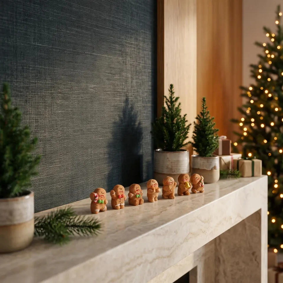 Urbanjungl Gingerbread Crew figuren 7 stuks bruin